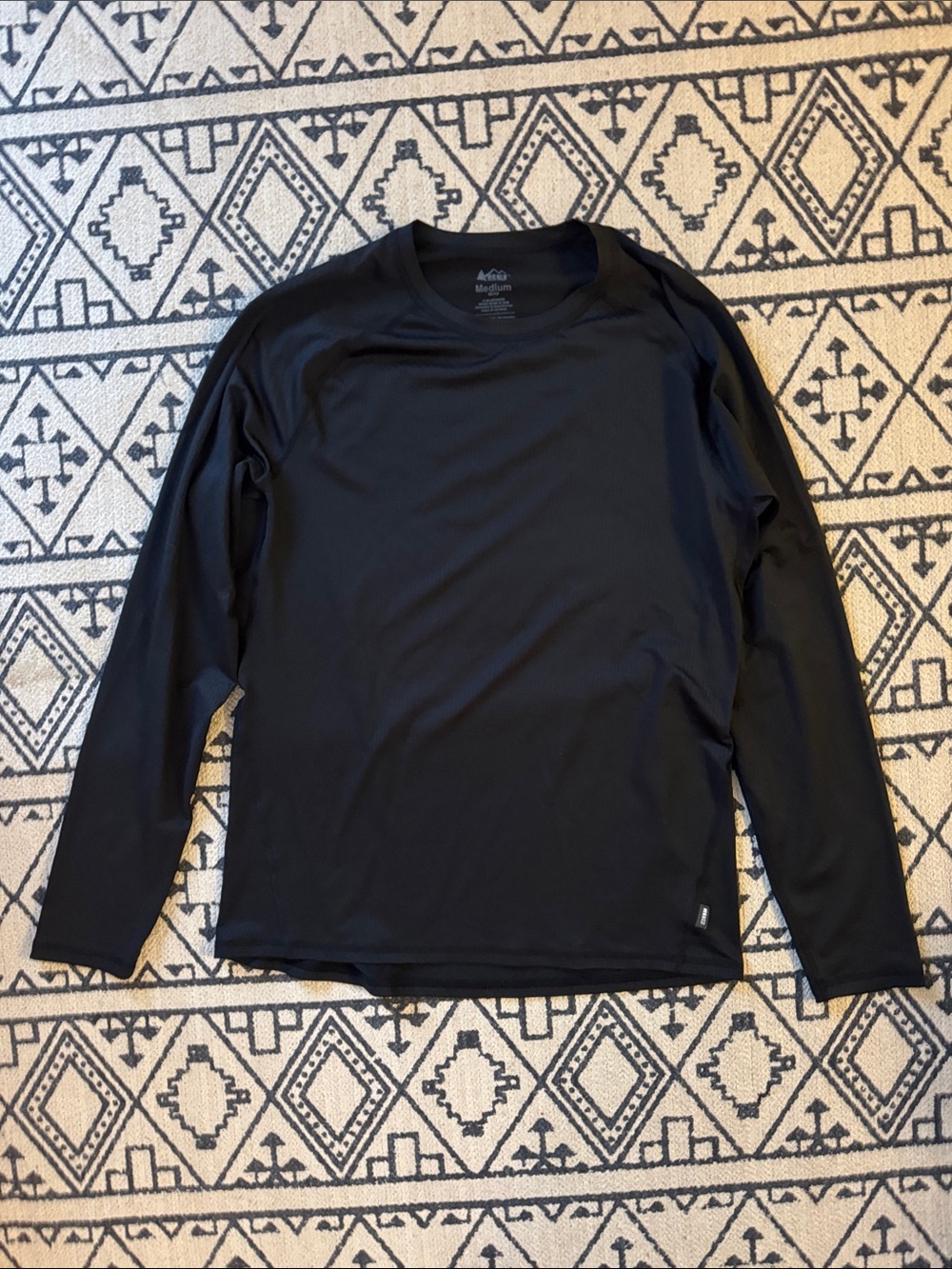 REI Black Long-Sleeve Crew Performance Tee